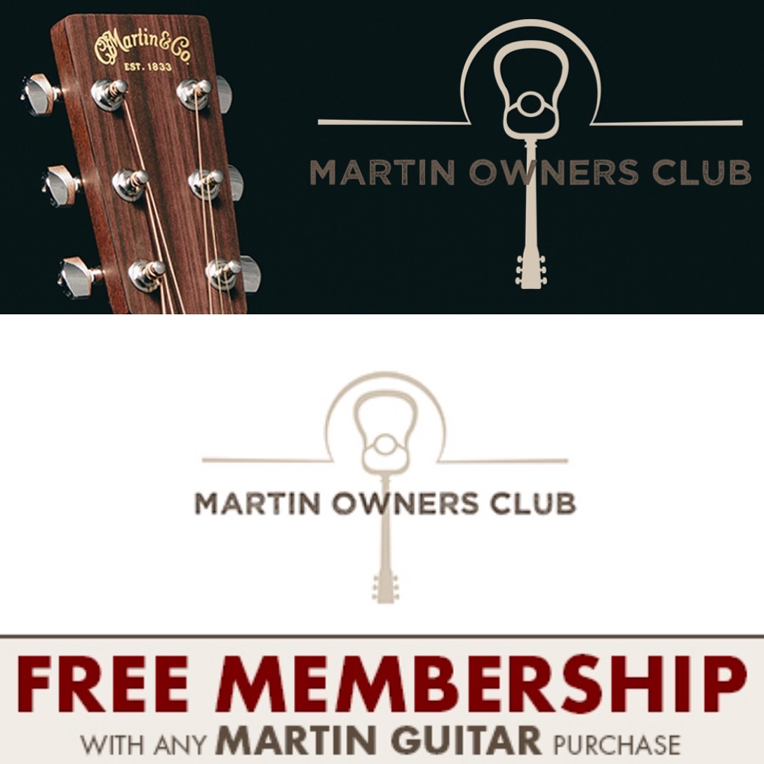 Buy any Martin Guitar at Guitar Tex between now and DEc. 31, 2016 and get a FREE membership in the Martin Owners Club. Includes free strings,. strap, Premier Guitar Magazine subscription, discounts on gear, perks, and much more.